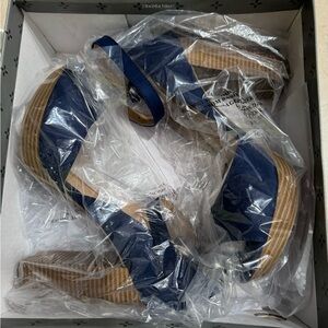 Sun + Stone Navy Blue Wedge Heels